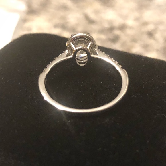 New Certified 1ct. Oval Cut Diamond Moissanite Engagement Ring - Picture 8 of 12